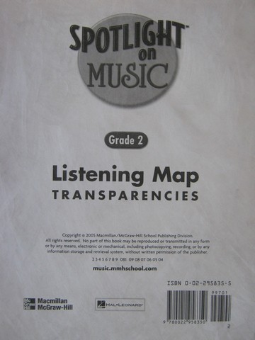 (image for) Spotlight on Music 2 Listening Map Transparencies (Pk)