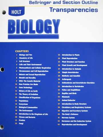 (image for) Holt Biology Bellringer & Section Outline Transparencies (P)