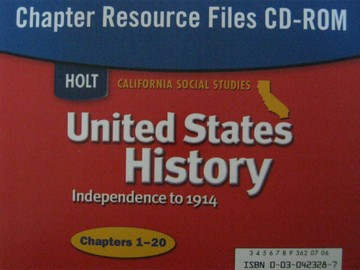 (image for) United States History Chapter Resource Files (CA)(CD)
