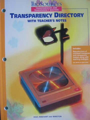 (image for) Holt BioSources Transparency Directory with Teacher's Notes (P)