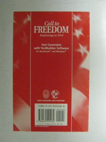 (image for) Call to Freedom Beginnings to 1914 Test Generator (Pk)