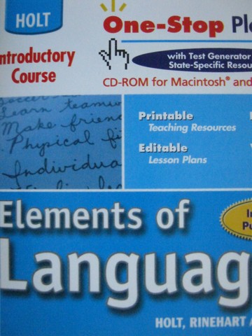 (image for) Elements of Language Intro Cr One-Stop Planner (CD)