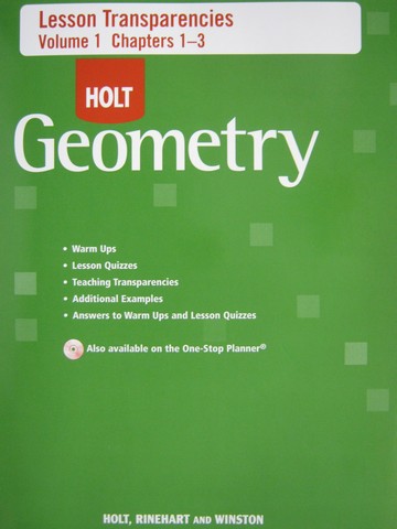 (image for) Holt Geometry Lesson Transparencies Volume 1 (P)