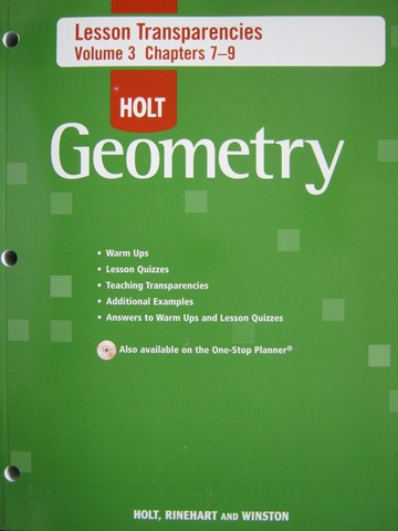 (image for) Holt Geometry Lesson Transparencies Volume 3 (P)