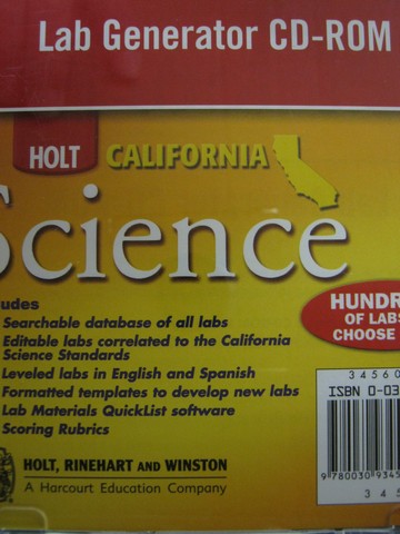 (image for) California Science Lab Generator CD-ROM (CA)(CD)