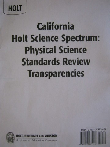 (image for) Science Spectrum Physical Science Standards Review (CA)(Pk)