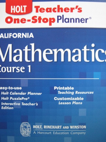 (image for) California Mathematics Course 1 Teacher's One-Stop (CA)(TE)(3-CD Set)