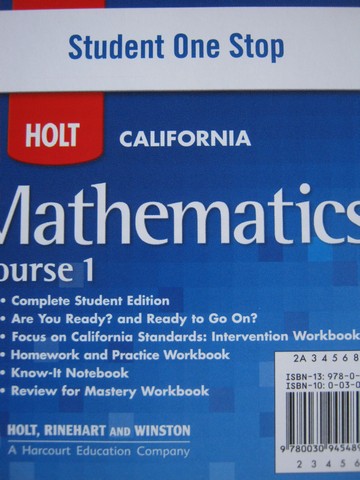 (image for) California Mathematics Course 1 Student One Stop (CA)(CD)