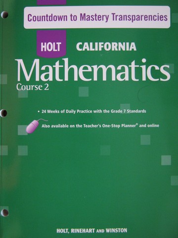 (image for) California Mathematics Course 2 Countdown to Mastery (P)