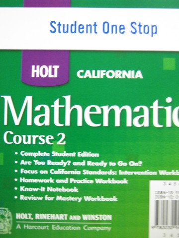 (image for) California Mathematics Course 2 Student One Stop (CA)(CD) - Click Image to Close