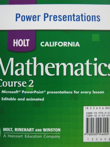 (image for) California Mathematics Course 2 Power Presentations (CD)