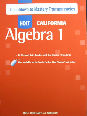 (image for) California Algebra 1 Countdown to Mastery Transparencies (P)
