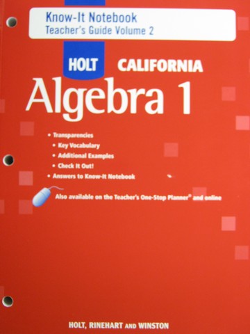 (image for) Holt California Algebra 1 Know-It Notebook TG Volume 2 (TE)(P)