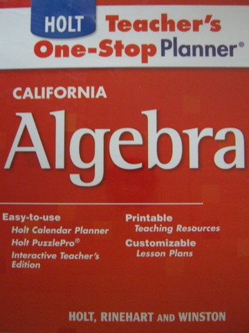 (image for) Holt California Algebra 1 Teacher's One-Stop Planner (CA)(CD)