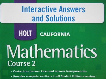 (image for) California Mathematics Course 2 Interactive Answers (CD) - Click Image to Close