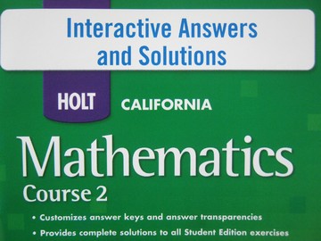(image for) California Mathematics Course 2 Interactive Answers (CD)