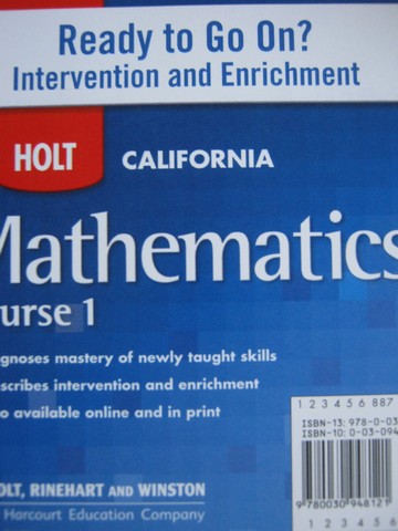(image for) California Mathematics Course 1 Ready to Go On? (CA)(CD)