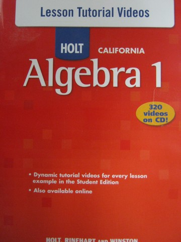 (image for) California Algebra 1 Lesson Tutorial Videos (CA)(4-CDs Set)