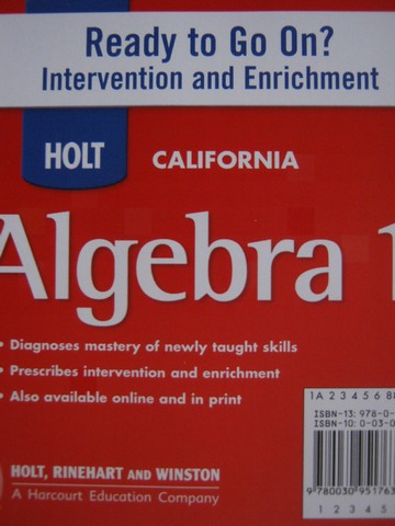 (image for) California Algebra 1 Ready to Go On? Intervention (CA)(CD)