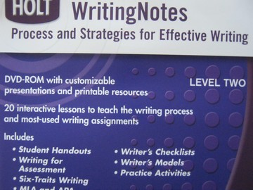 (image for) Holt Literature & Language Arts Level 2 WritingNotes (DVD)