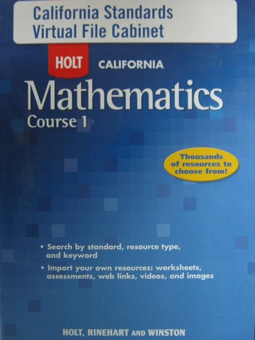 (image for) Holt California Mathematics Course 1 Virtual File Cabinet (CD)