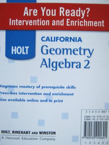 (image for) California Geometry Algebra 2 Are You Ready? (CA)(CD)