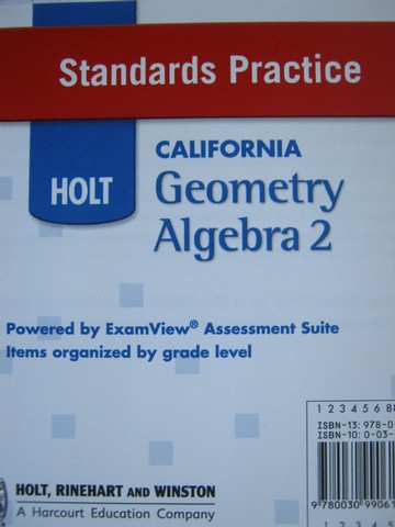 (image for) California Geometry Algebra 2 Standards Practice (CA)(CD)