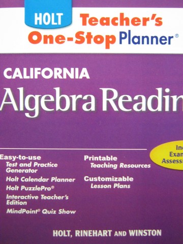 (image for) California Algebra Readiness Teacher's One-Stop Planner (CD)