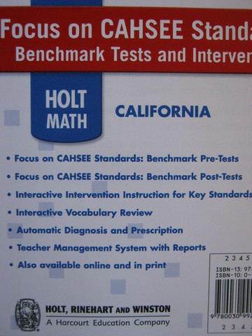(image for) California Math Focus On CAHSEE Standards Practice (CA)(CD)