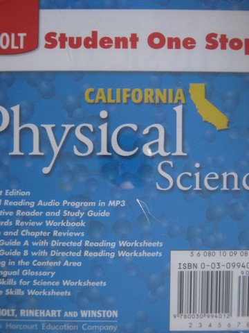 (image for) California Physical Science Student One Stop (CA)(CD)