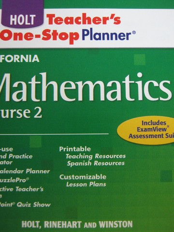 (image for) California Mathematics Course 2 Teacher's One-Stop (CA)(TE)(CD)