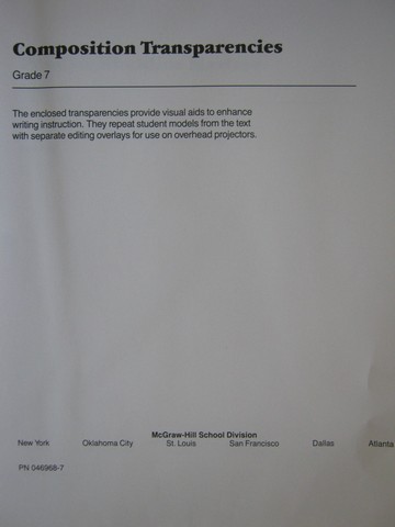 (image for) McGraw-Hill English 7 Composition Transparencies (Pk)