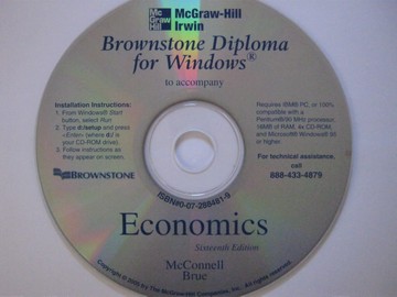 Economics 16th Edition Brownstone Diploma for Windows (CD) (image for) Economics 16th Edition Brownstone Diploma for Windows (CD)