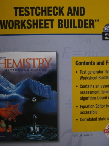 (image for) Chemistry Matter & Change Testcheck & Worksheet Builder (CD)