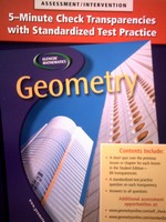 (image for) Glencoe Mathematics Geometry 5-Minute Check Transparencies (P)