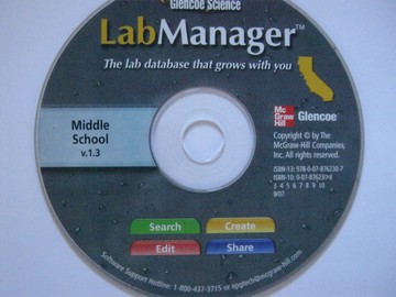 (image for) Glencoe Science LabManager Middle School Ver 1.2/1.3 (CA)(CD)