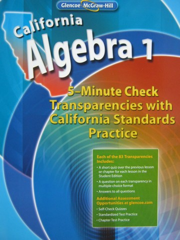 (image for) California Algebra 1 5-Minute Check Transparencies (CA)(P)