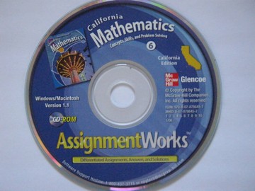 (image for) California Mathematics 6 AssignmentWorks (CA)(CD)