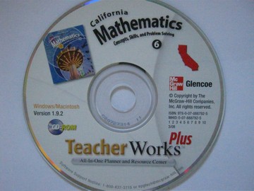 (image for) California Mathematics 6 TeacherWorks Plus 1.9.2 (CA)(TE)(CD)