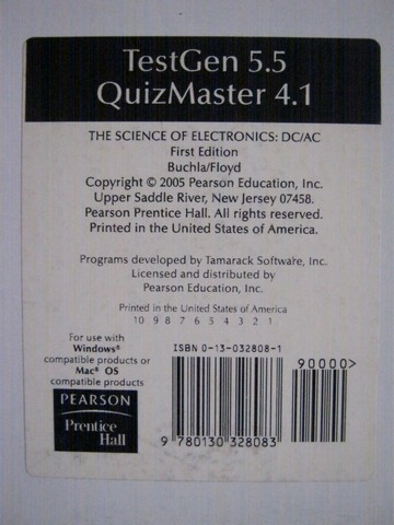 (image for) Science of Electronics DC/AC TestGen 5.5 QuizMaster 4.1 (CD)