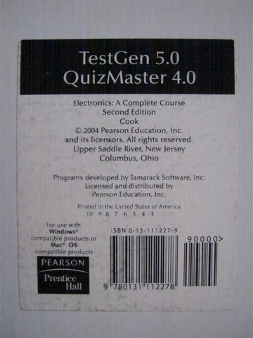 (image for) Electronics A Complete Course 2nd Edition TestGen 5.0 (CD)
