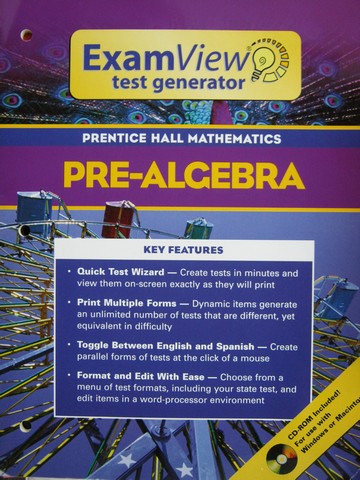 (image for) Mathematics Pre-Algebra ExamView Test Generator (P)