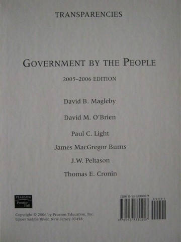 (image for) Government by the People 2005-2006 Edition Transparencies (Pk)