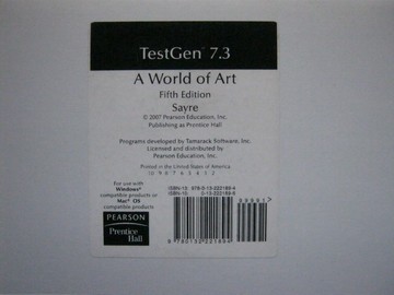 A World of Art 5th Edition TestGen 7.3 (CD) by Sayre