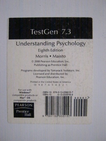 (image for) Understanding Psychology 8th Edition TestGen 7.3 (CD)