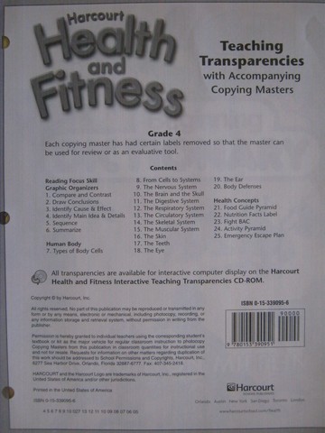 (image for) Harcourt Health & Fitness 4 Teaching Transparencies (Pk)
