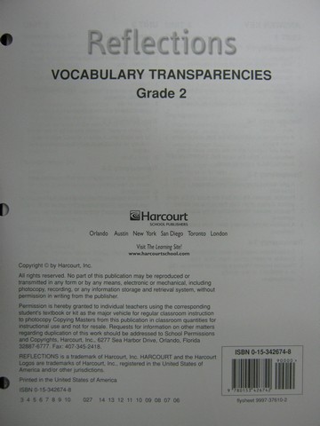 (image for) Reflections 2 Vocabulary Transparencies (Pk)