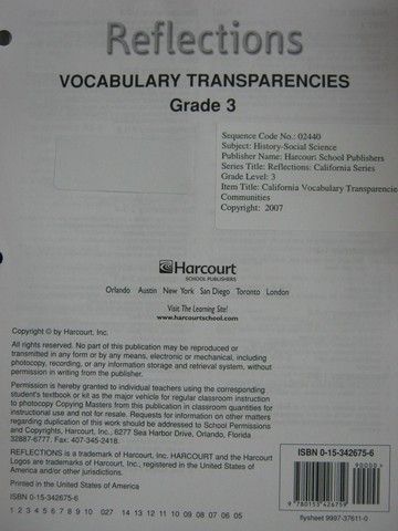 (image for) Reflections 3 Vocabulary Transparencies (Pk)