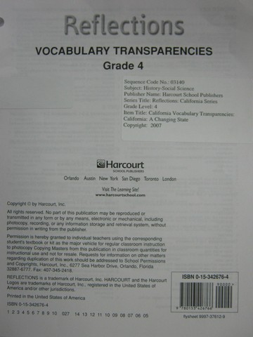 (image for) Reflections 4 Vocabulary Transparencies (Pk)
