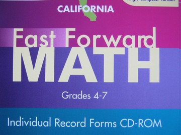 (image for) Fast Forward Math 4-7 Individual Record Forms CD-ROM (CA)(CD)